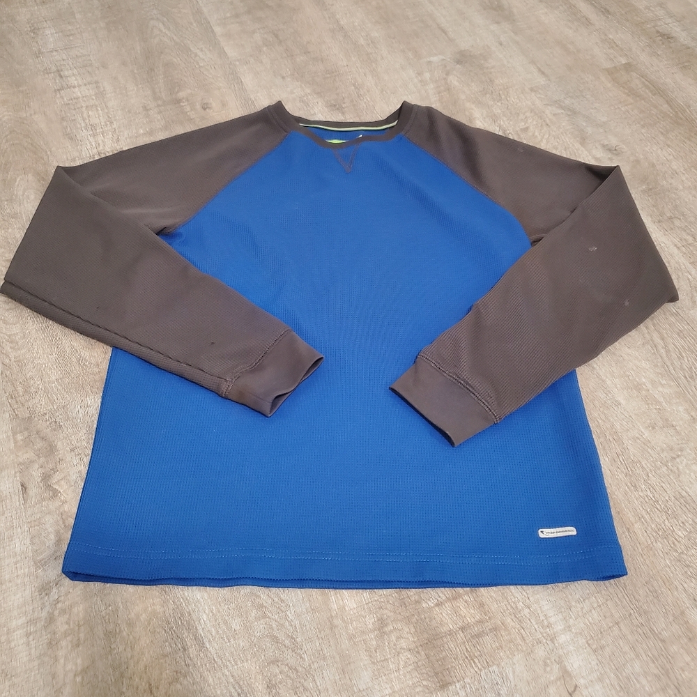 Tek Gear Blue and Gray Long Sleeve Exeecise Shirt Size XL